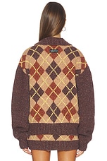 Knit Argyle Intarsia Cardigan - thumbnail 6