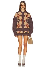 Argyle Intarsia Mini Skirt - thumbnail 8