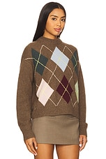 Cashmere Argyle Crew Sweater - thumbnail 5