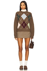 Cashmere Argyle Crew Sweater - thumbnail 7