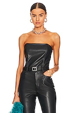 Product image of WeWoreWhat Faux Leather Fitted Tube Top. Click to view full details