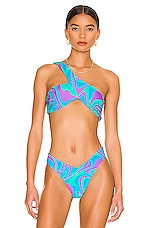 Product image of WeWoreWhat Asymmetrical Cross Over Bikini Top. Click to view full details