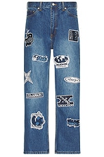 Patched Denim Pants