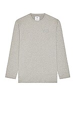 Product image of Y-3 Yohji Yamamoto Chest Logo Long Sleeve Tee. Click to view full details