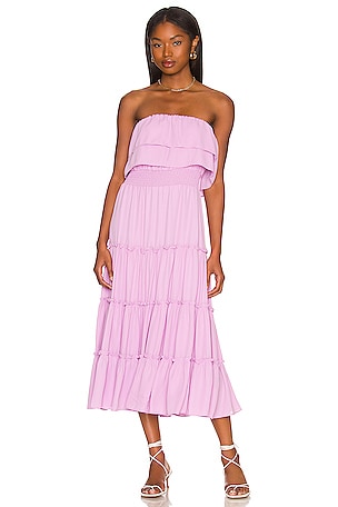 knee length dresses for ladies Dancing with Me Sweetheart Tulle Midi Dress Pink main image 1