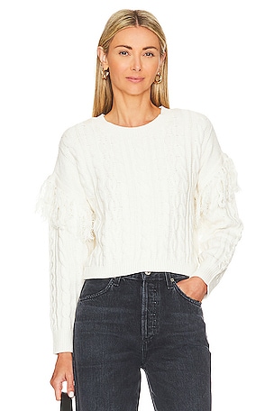 Fringe Sleeve Cable Sweater 1. STATE