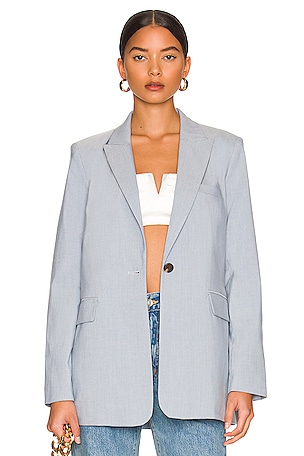 Ruched Sleeve Double Breasted Blazer 1. STATE