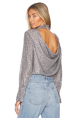 Sequin Drape Back Top 1. STATE
