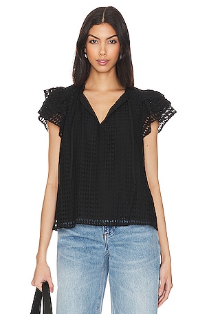 Flutter Sleeve Tie Neck Top 1. STATE