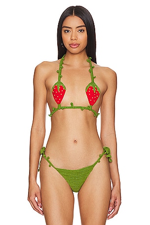 Butterfly open crochet lingerie set, ouvert panties and bra