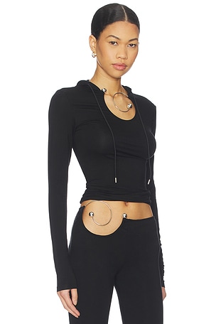 1XBLUE Spiral Slink Hoodie in Black