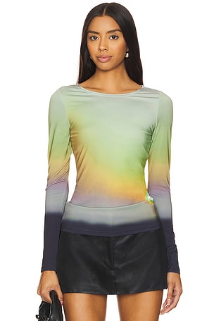 Sunset Long Sleeve Top 1XBLUE