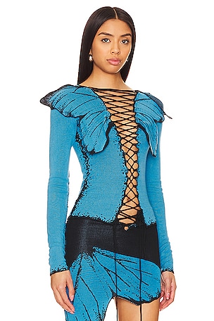 1XBLUE Butterfly Top in Blue
