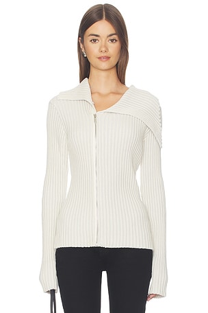 Rib Zip Knit 1XBLUE