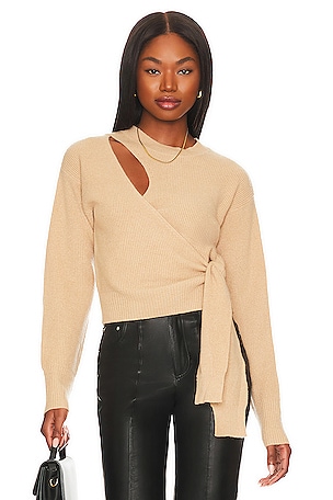 Camel wrap sweater hotsell