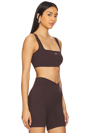 437 The Square Sports Bra in Chocolate. Size XS. Also