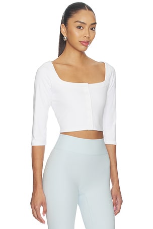 437 The Cropped Cardigan in White. Size L. Also