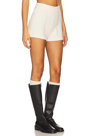 4th & Reckless Jess Knit Shorts in Cream