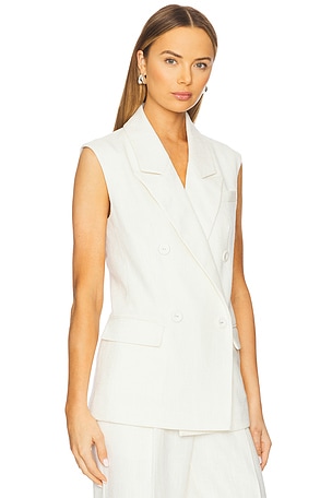 4th & Reckless Georgia Oversized Waistcoat in Ivory