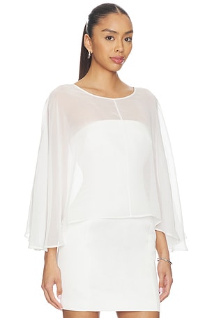 4th & Reckless Edwina Chiffon Cape in Cream