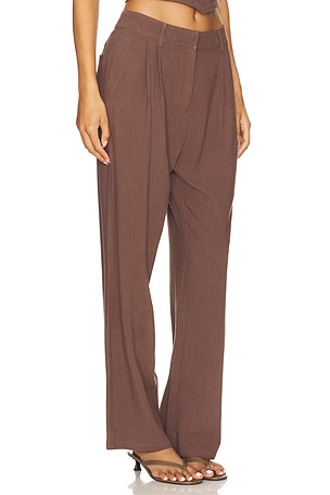 4th & Reckless Macie Linen Trouser in Brown