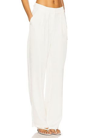 4th & Reckless Camille Satin Trouser in White