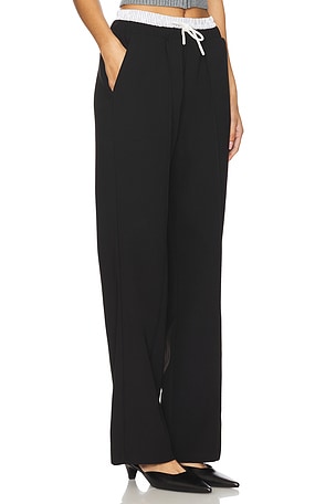 4th & Reckless Bianaca Contrast Waist Trousers in Black