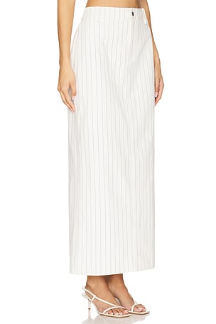 4th & Reckless Dionne Denim Pinstripe Skirt in White
