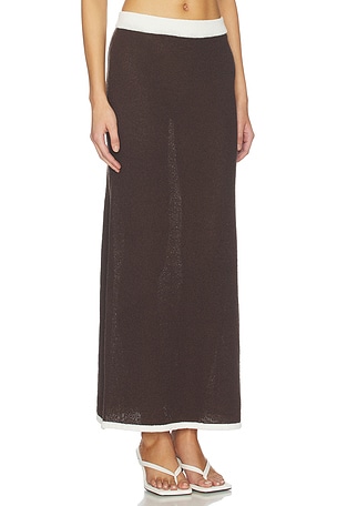 4th & Reckless Morganna Knitted Skirt in Chocolate. Size L. Also