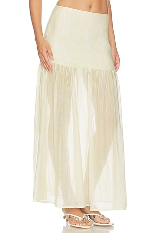 4th & Reckless Saya Semi Sheer Maxi Skirt in Nude