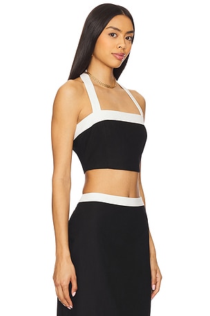 4th & Reckless Brea Crop Halter Top in Black