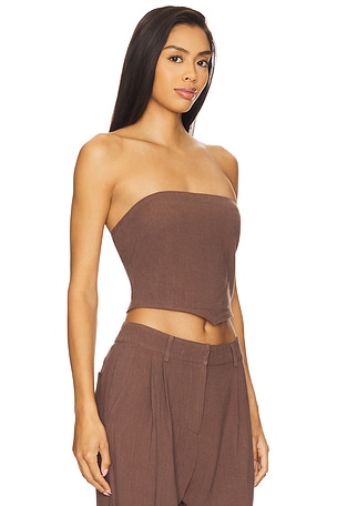 4th & Reckless Macie Linen Top in Brown