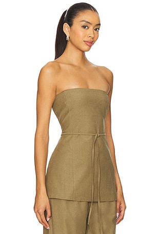 4th & Reckless Tally Blouse in Olive