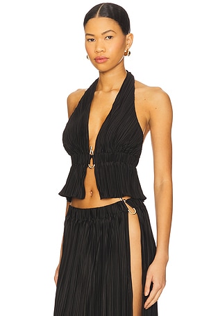 4th & Reckless Daisy Halter Neck Detail Top in Black. Size XXL. Also