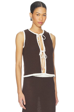 4th & Reckless Morganna Knitted Top in Chocolate. Size L. Also