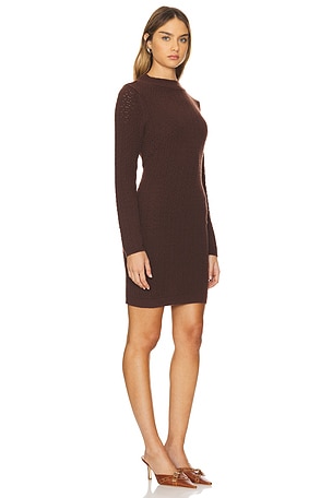 525 Ryan Mock Neck Mini Dress in Brown