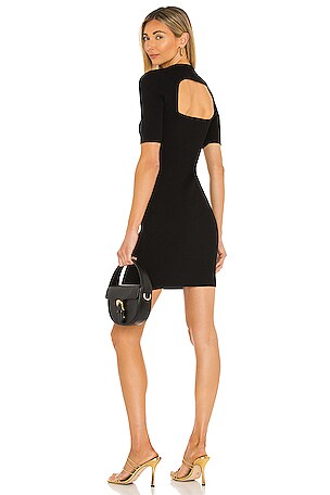 525 America Open Back Fitted Rib Dress in Black | REVOLVE