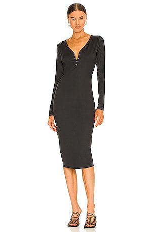 henley bodycon dress Women's Whipped Henley Dress Top in Nude/Beige/Oatmeal