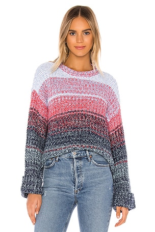 Gradient Colored Crew Pullover Sweater 525