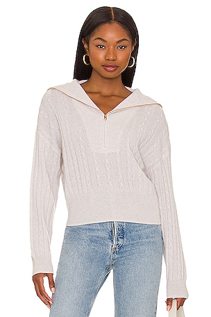 Cashmere Cable Quarter Zip