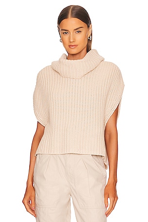 525 Cate Sleeveless Turtleneck Sweater in Cream