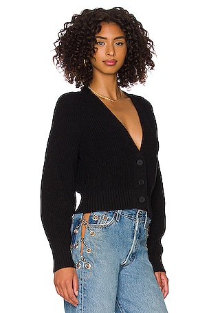 525 V-Neck Cardigan in Black