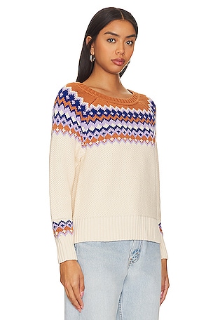 525 Jen Fair Isle Pullover Sweater in Cream