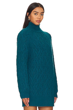 525 Natasha Cable Oversized Pullover Sweater in Teal