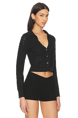 525 Cara Cropped Cardigan in Black