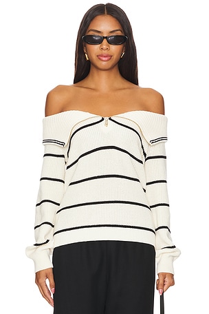 Sierra Off Shoulder Striped Pullover 525