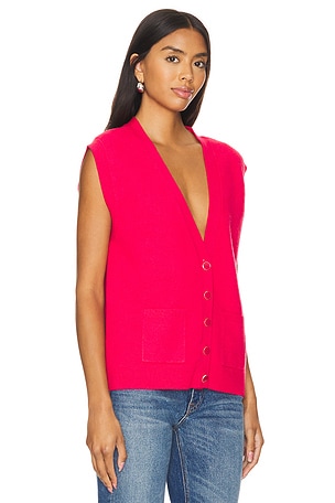 525 Jessica Button Front Vest in Fuchsia