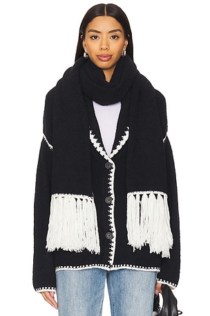 Tierney Boucle Coatigan W Scarf 525