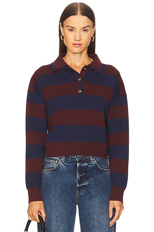 Lennon Double Collar Rugby Stripe Pullover 525