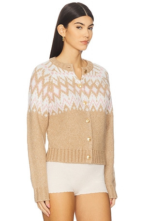 525 America Paris Fairisle Button Front Cardigan in Tan. Size XL. Also